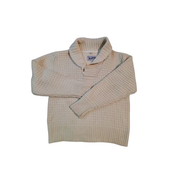 Vintage Schott Bros Chunky Men's size XL Grandpa Fisherman Wool Shawl Sweater - Picture 2 of 15